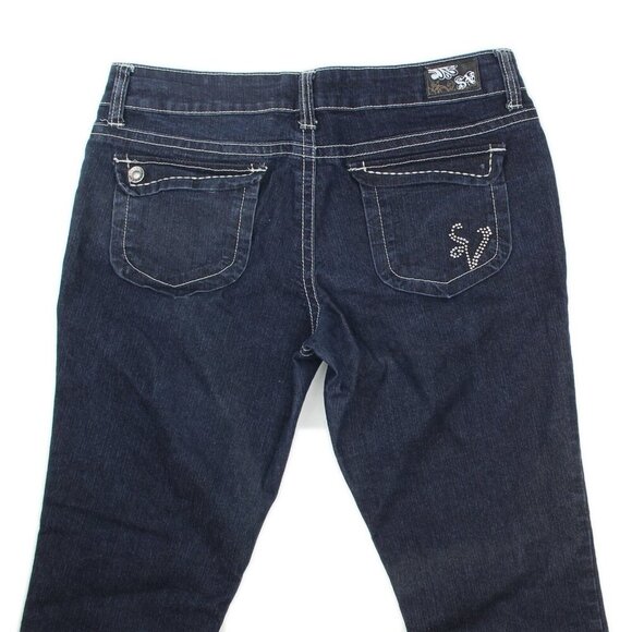 Sweet Vibes Dark Wash Denim Slim Leg Blue Jeans - Picture 4 of 5